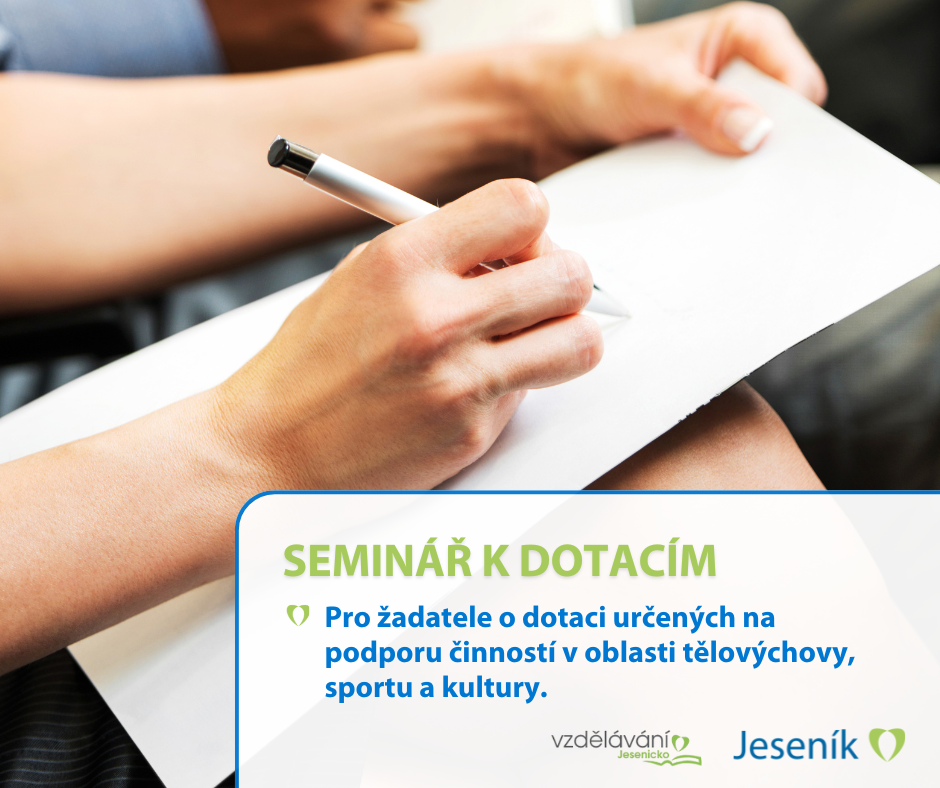 POZVÁNKA NA SEMINÁŘ K DOTACÍM