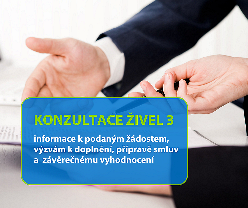 INDIVIDUÁLNÍ KONZULTACE K DOTACÍM Z PROGRAMU ŽIVEL 3