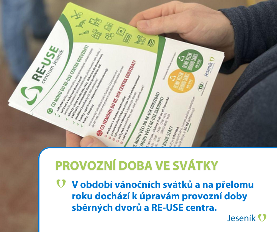 PROVOZNÍ DOBA SBĚRNÝCH DVORŮ A RE-USE CENTRA
