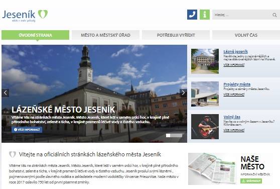 AKTUALIZACE WEBOVÝCH STRÁNEK MĚSTA