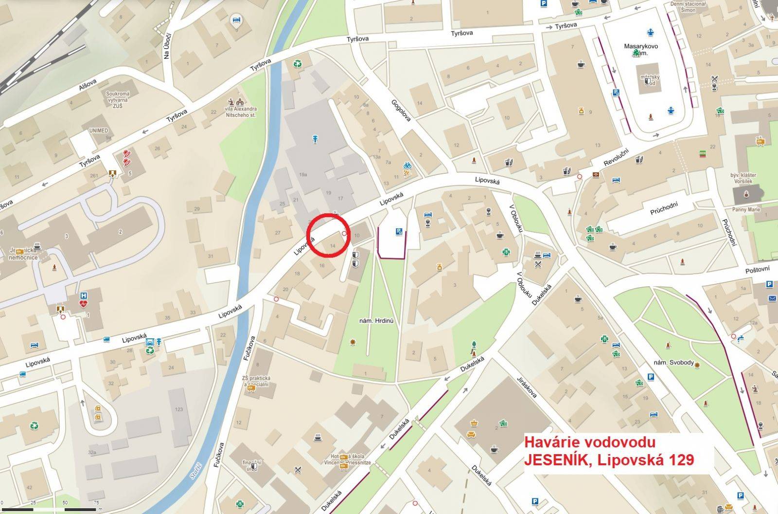 HAVÁRIE VODOVODU NA ULICI LIPOVSKÁ