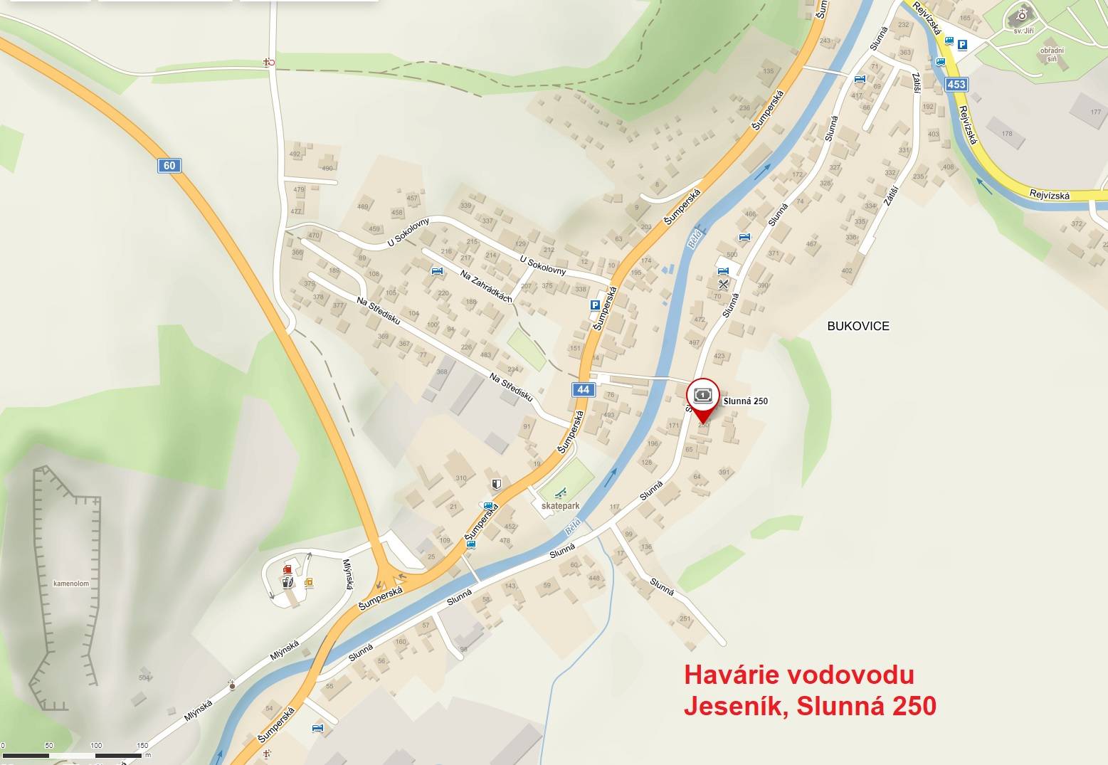 HAVÁRIE VODOVODU NA ULICI SLUNNÁ