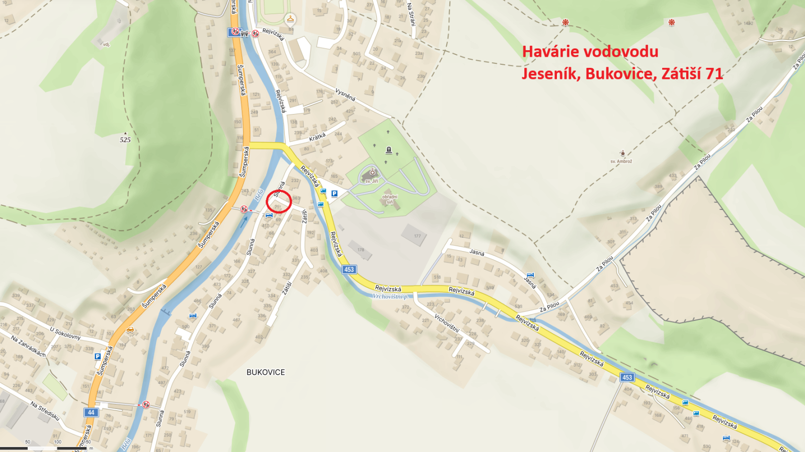 HAVÁRIE VODOVODU NA ULICI ZÁTIŠÍ