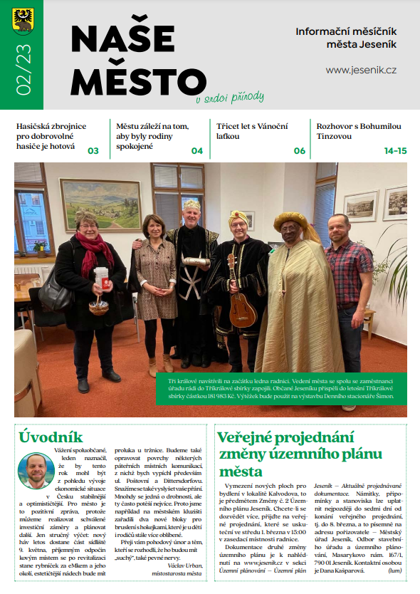 ÚNOROVÉ VYDÁNÍ ZPRAVODAJE NAŠE MĚSTO