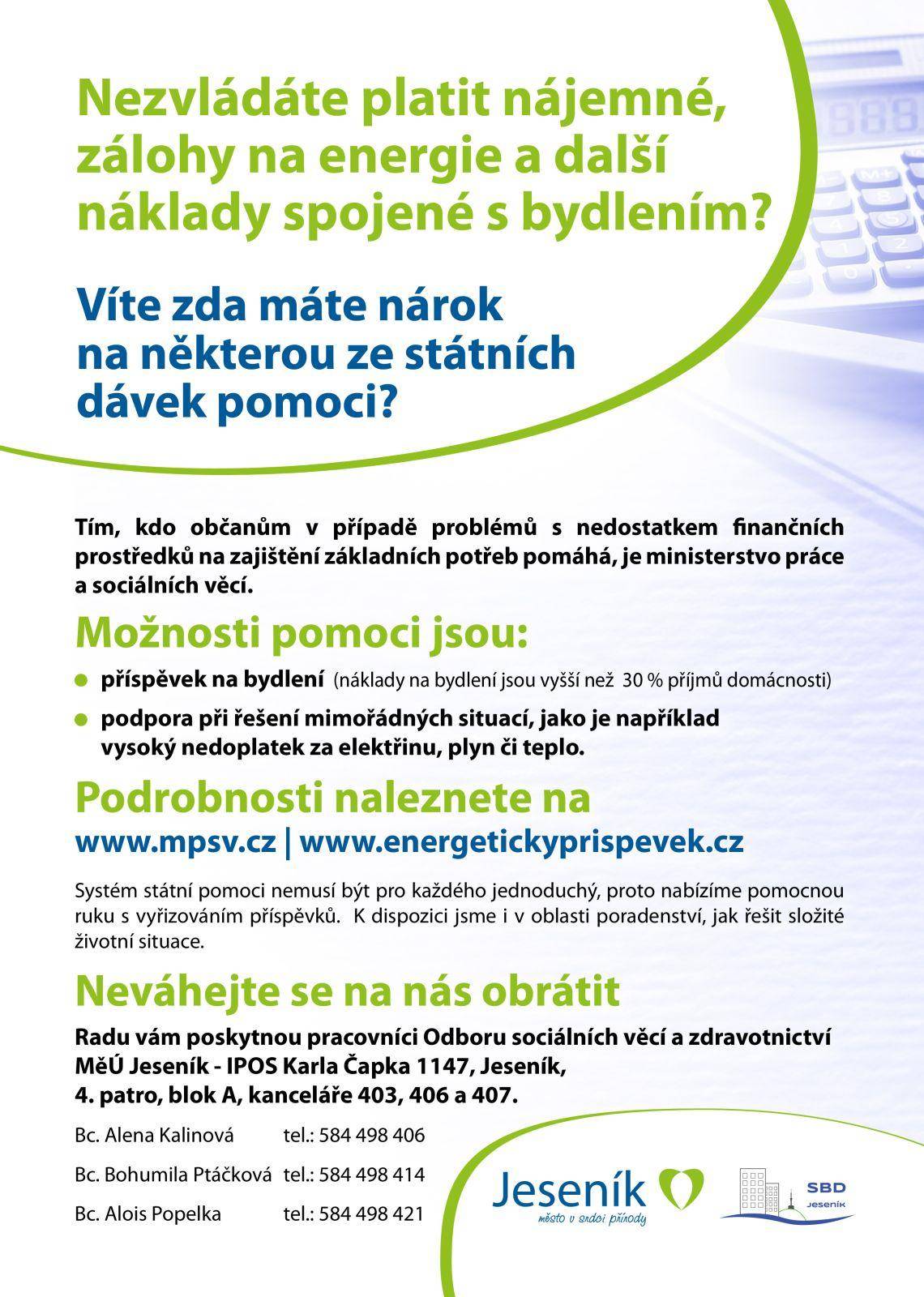POMOC PŘI NEDOSTATKU FINANČNÍCH PROSTŘEDKŮ NA ZAJIŠTĚNÍ ZÁKLADNÍCH POTŘEB