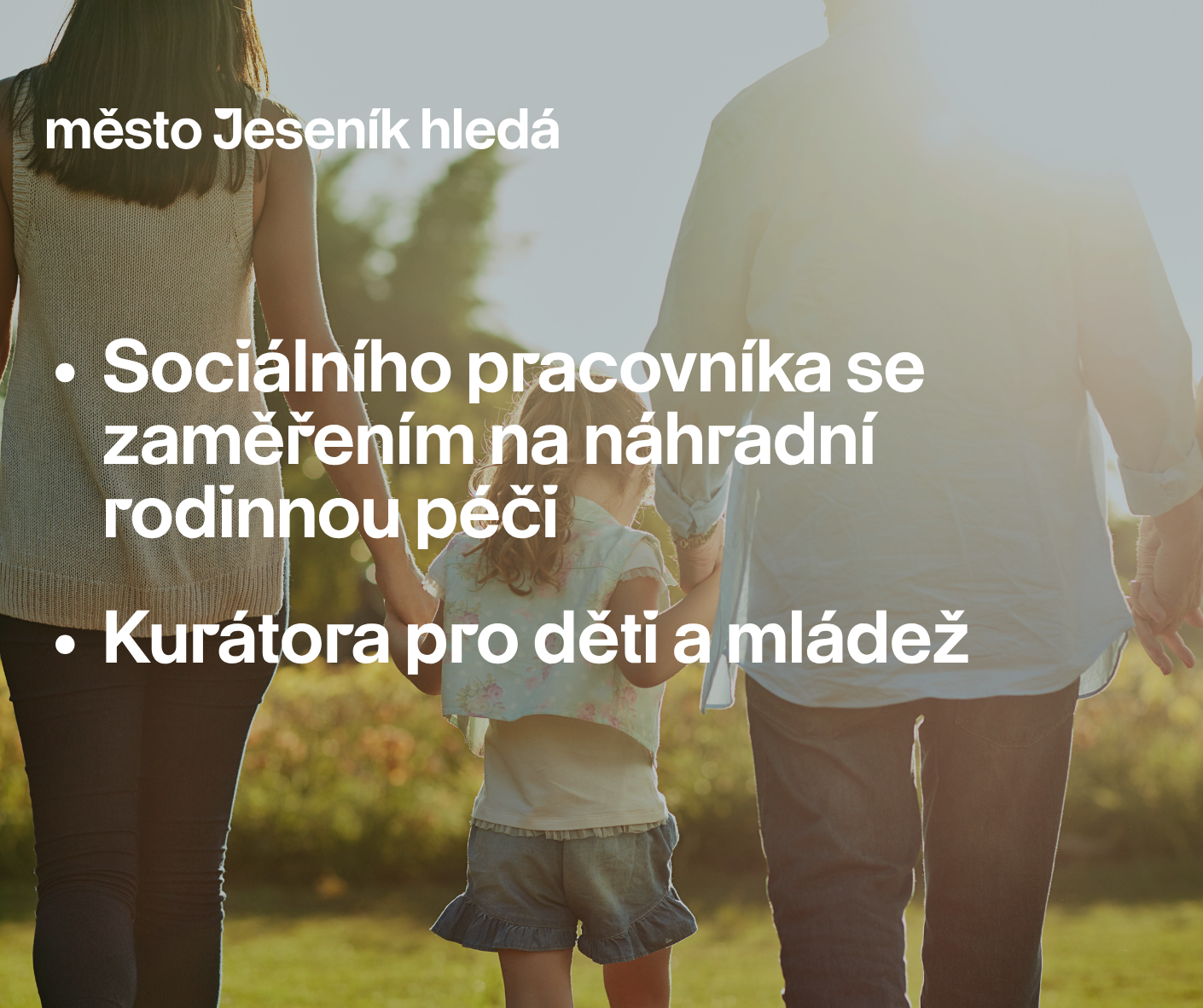 MĚSTO JESENÍK HLEDÁ POSILY. POMÁHEJTE DĚTEM A RODINÁM