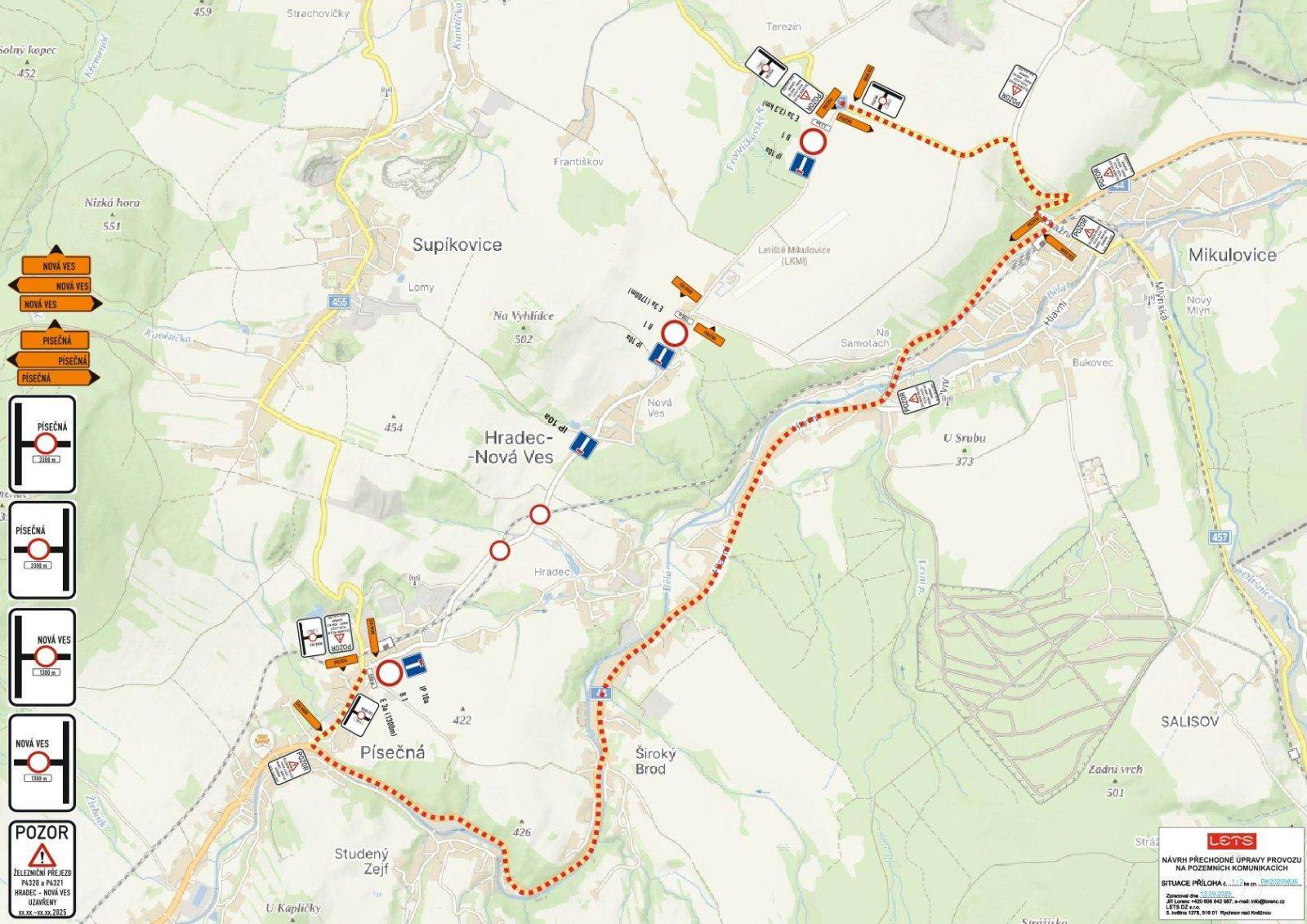 OPRAVA ŽELEZNIČNÍCH PŘEJEZDŮ V ÚSEKU PÍSEČNÁ - MIKULOVICE
