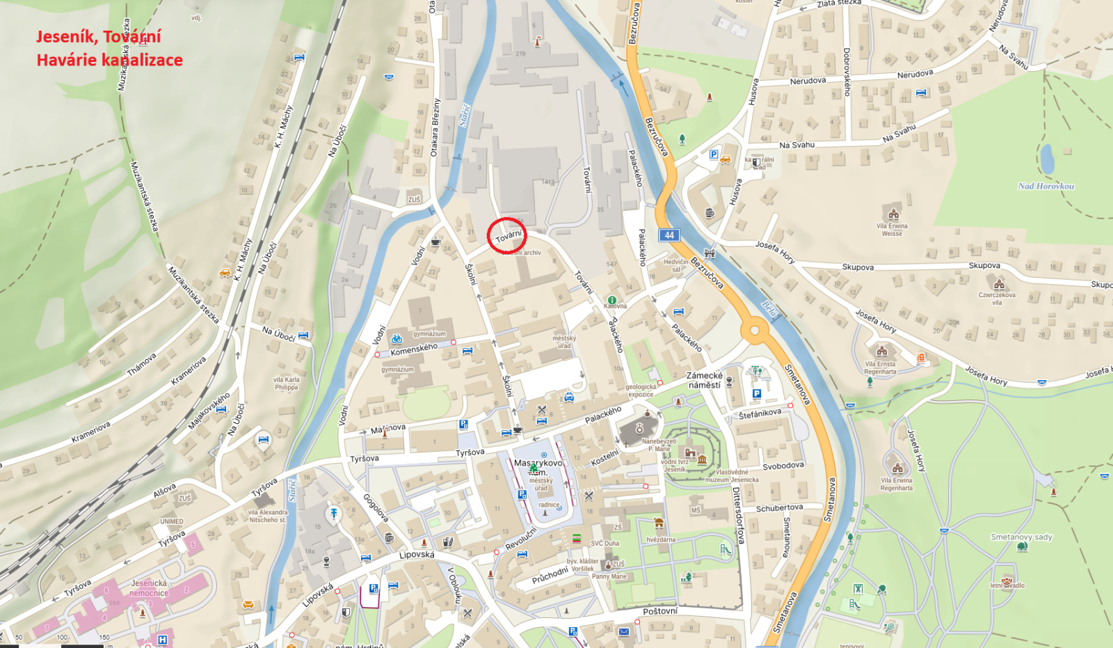 OPRAVA KANALIZACE V TOVÁRNÍ ULICI