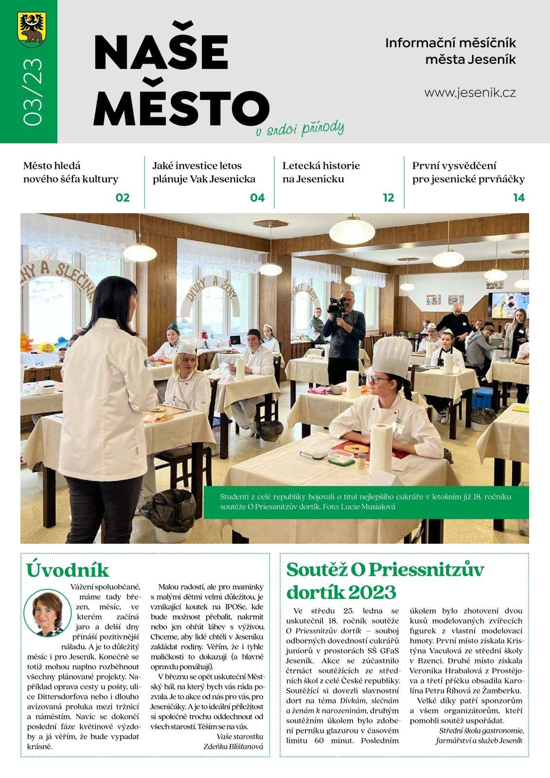 BŘEZNOVÉ ČÍSLO MĚSÍČNÍKU NAŠE MĚSTO