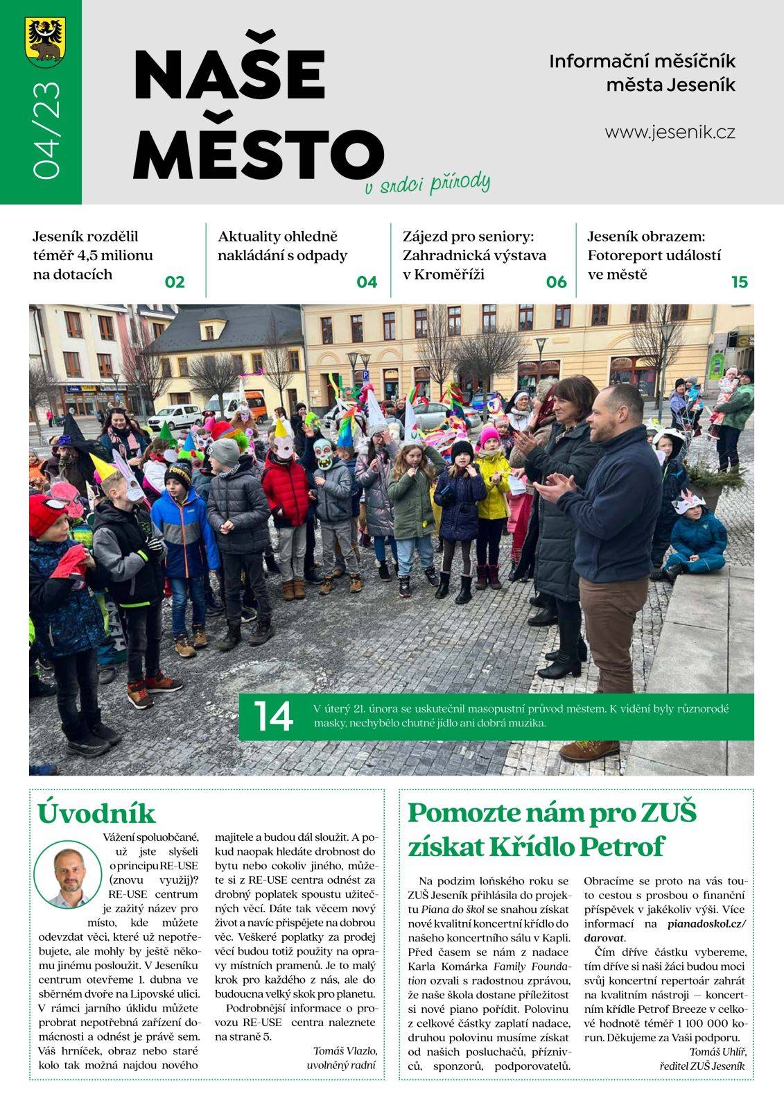 DUBNOVÉ ČÍSLO MĚSÍČNÍKU NAŠE MĚSTO