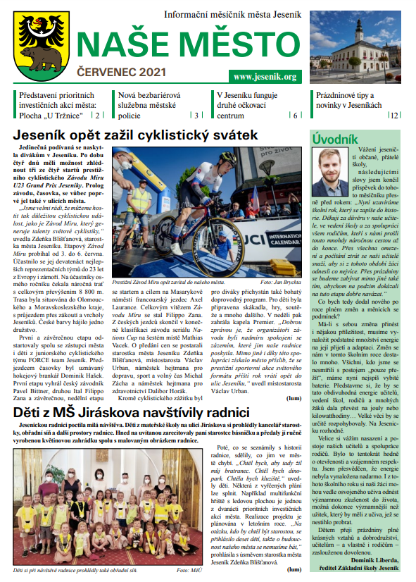 ČERVENCOVÉ VYDÁNÍ MĚSÍČNÍKU NAŠE MĚSTO