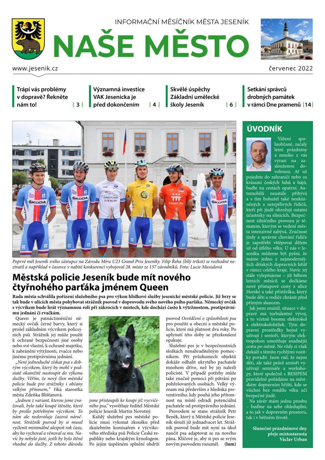 ČERVENCOVÉ ČÍSLO MĚSÍČNÍKU NAŠE MĚSTO