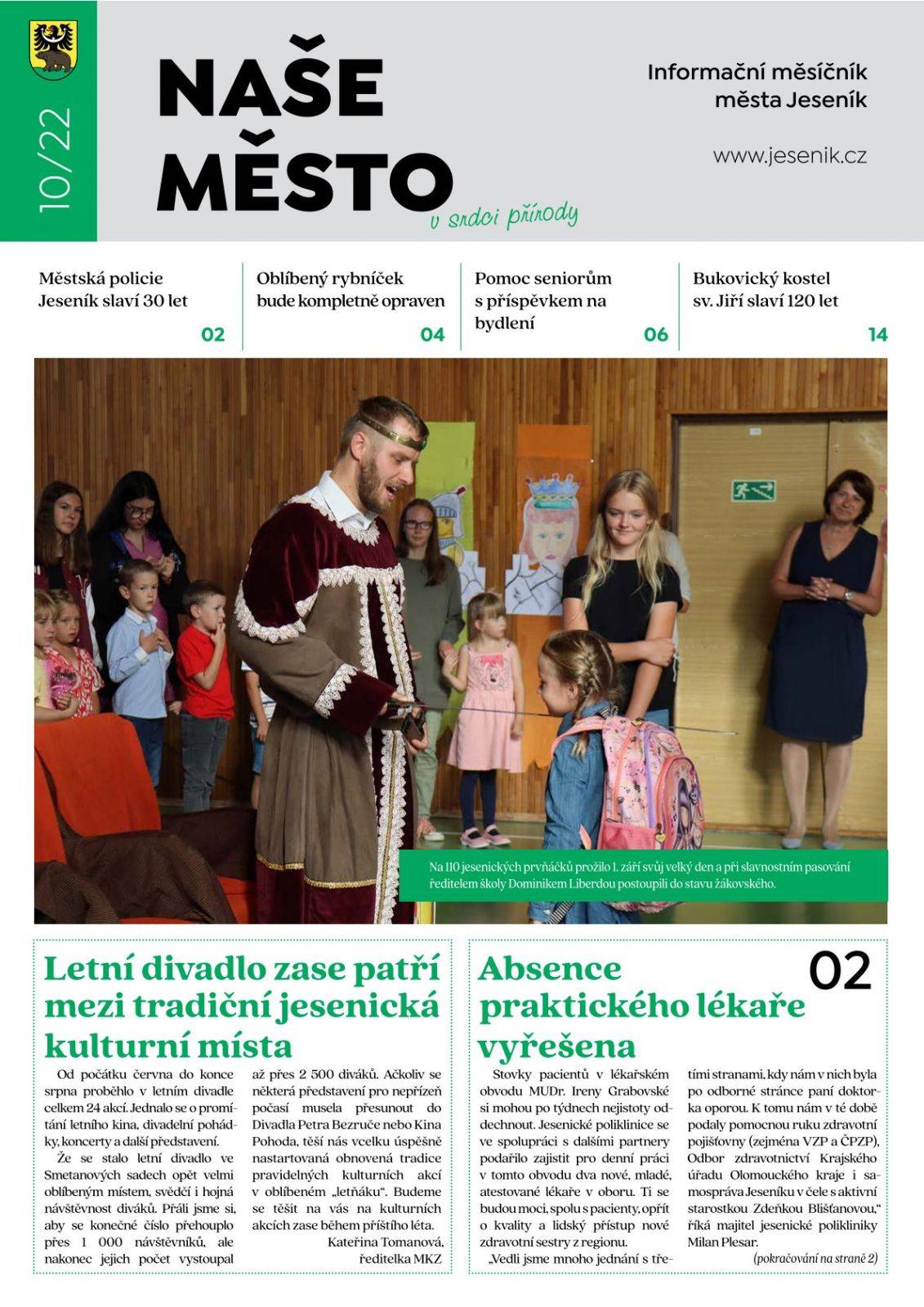 ŘÍJNOVÉ VYDÁNÍ MĚSÍČNÍKU NAŠE MĚSTO