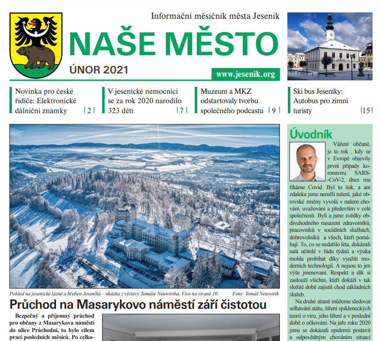 ÚNOROVÉ VYDÁNÍ MĚSÍČNÍKU NAŠE MĚSTO