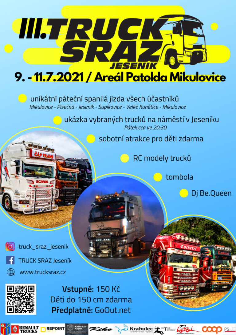SPANILÁ JÍZDA KAMIONŮ V RÁMCI TRUCK SRAZ JESENÍK