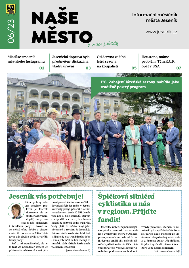 ČERVNOVÉ VYDÁNÍ MĚSÍČNÍKU NAŠE MĚSTO