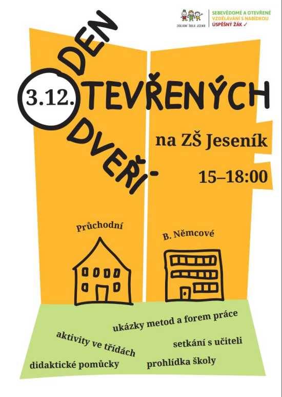 ZVEME VÁS NA DEN OTEVŘENÝCH DVEŘÍ NAŠÍ ŠKOLY
