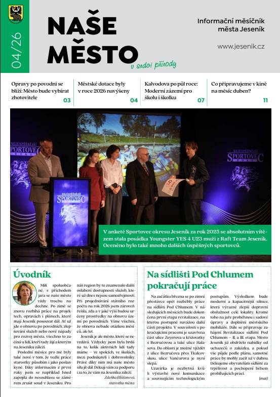 DUBNOVÉ VYDÁNÍ ZPRAVODAJE NAŠE MĚSTO