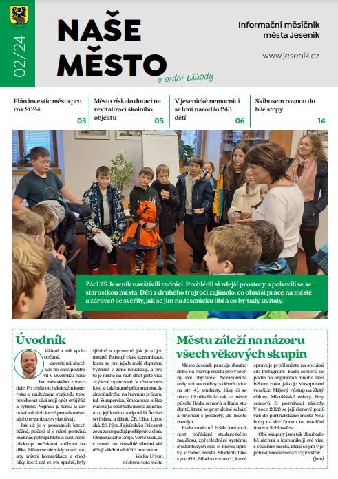 ÚNOROVÉ ČÍSLO ZPRAVODAJE NAŠE MĚSTO
