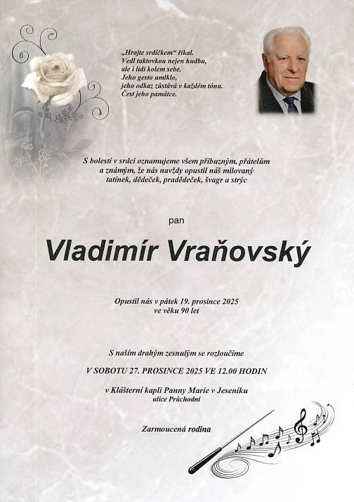 OPUSTIL NÁS PAN VLADIMÍR VRAŇOVSKÝ