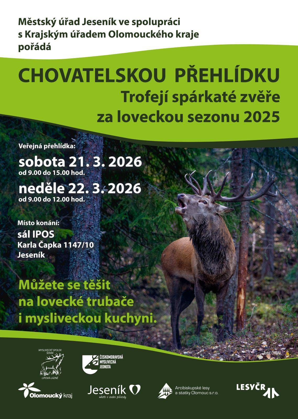 CHOVATELSKÁ PŘEHLÍDKA TROFEJÍ SPÁRKATÉ ZVĚŘE SE VRACÍ NA IPOS