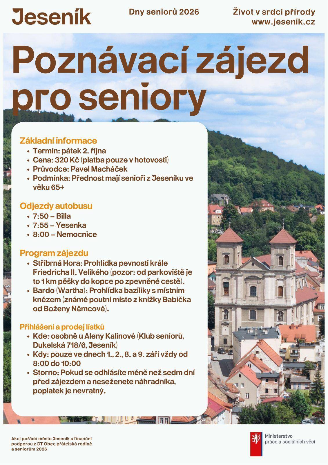 NA ZÁJEZD SENIORŮ DO POLSKA JSOU JEŠTĚ VOLNÁ MÍSTA