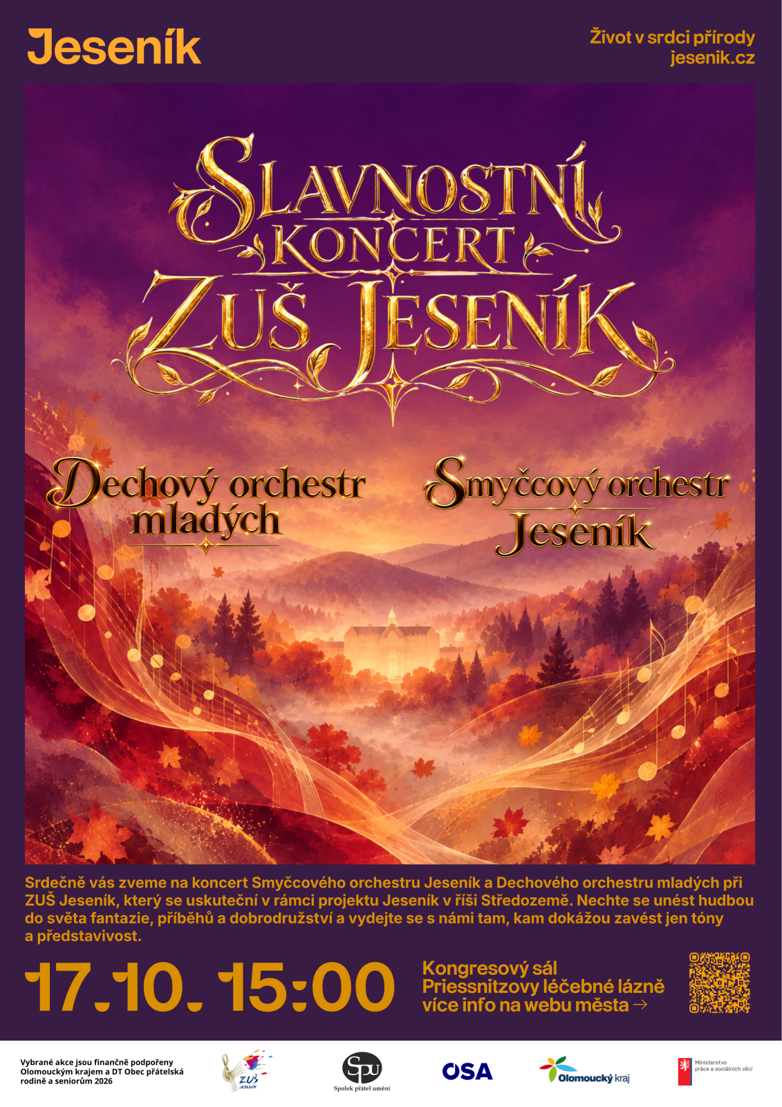 SLAVNOSTNÍ KONCERT ZUŠ JESENÍK NABÍDNE HUDBU ZE SVĚTA FANTAZIE