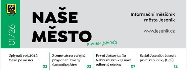 LEDNOVÉ VYDÁNÍ ZPRAVODAJE NAŠE MĚSTO