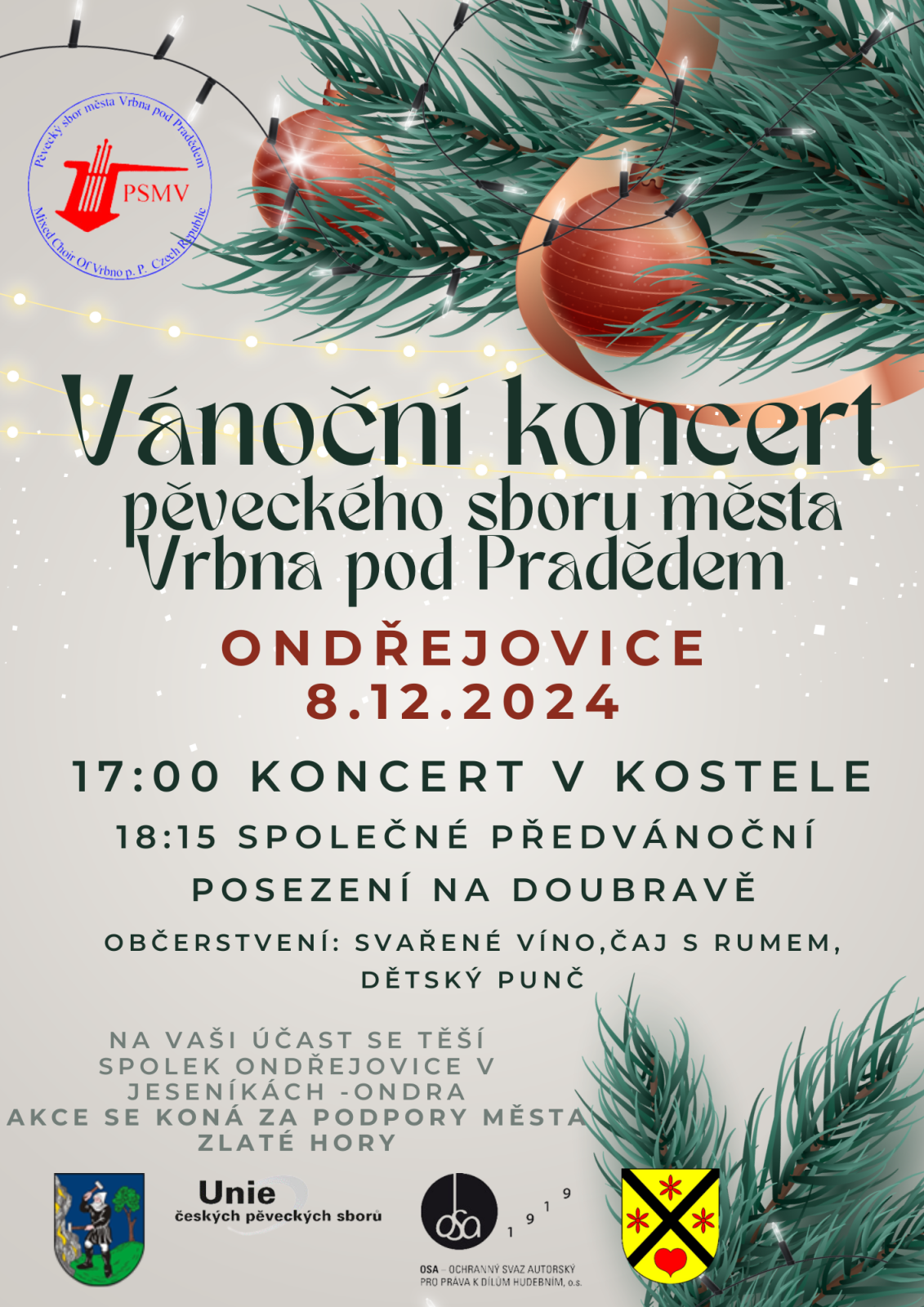 VÁNOČNÍ KONCERT V ONDŘEJOVICÍCH