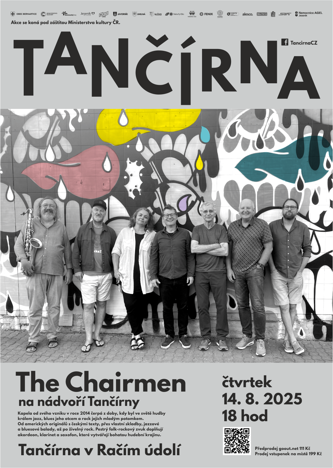 Koncert kapely The Chairmen na nádvoří Tančírny