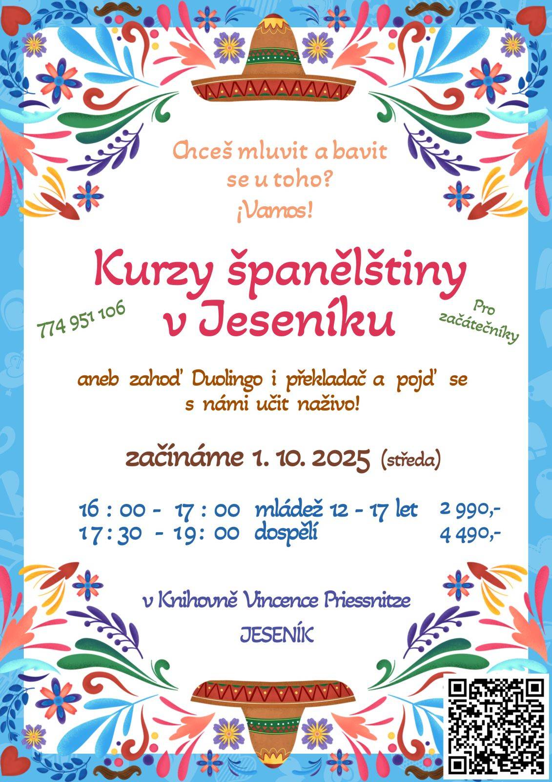 Podzimní kurzy španělštiny v Jeseníku