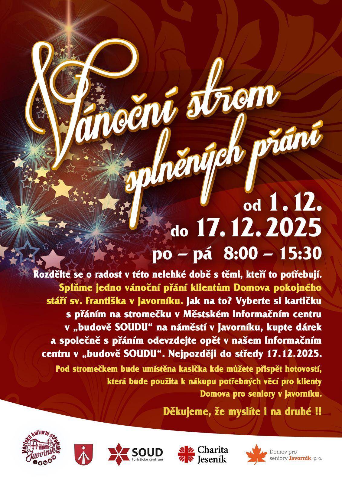 VÁNOČNÍ STROM SPLNĚNÝCH PŘÁNÍ