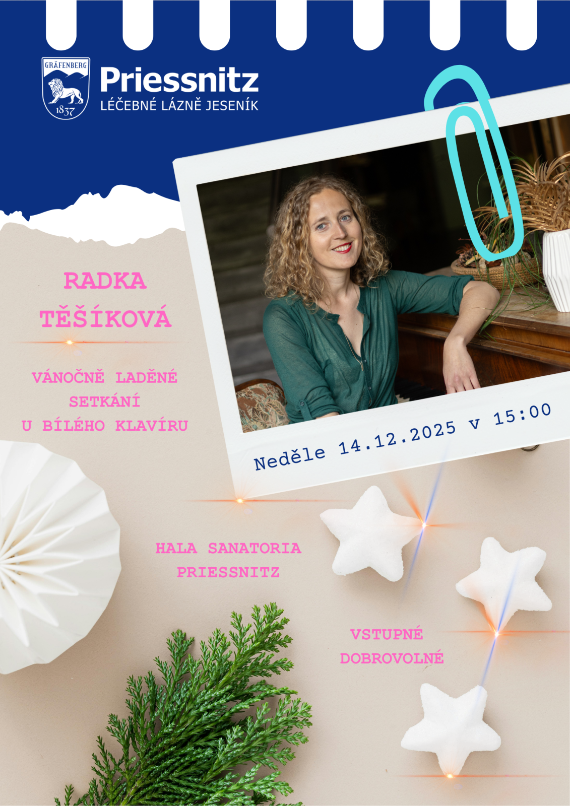 VÁNOČNĚ LADĚNÉ SETKÁNÍ U BÍLÉHO KLAVÍRU