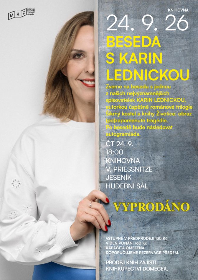 VYPRODÁNO: BESEDA S KARIN LEDNICKOU 
