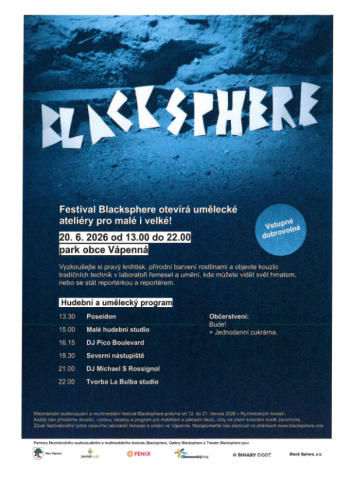 Festival Blacksphere – 20.6.2026 – park obce Vápenná
