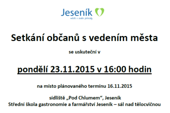 ZMĚNA TERMÍNU: SETKÁNÍ S OBČANY