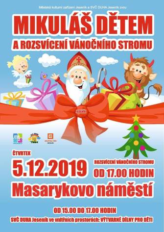 MIKULÁŠ DĚTEM A ROZSVÍCENÍ VÁNOČNÍHO STROMU