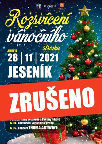 SLAVNOSTNÍ ROZSVÍCENÍ VÁNOČNÍHO STROMU ZRUŠENO