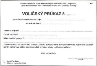 VOLIČSKÝ PRŮKAZ VYŘÍDÍTE NA ODBORU SPRÁVNÍM