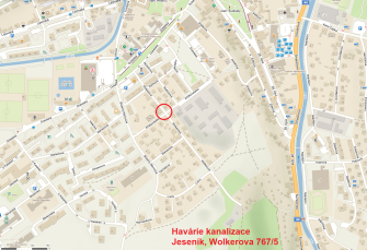 HAVÁRIE KANALIZACE NA ULICI WOLKEROVA