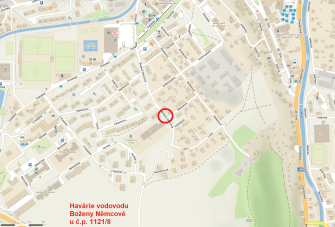 HAVÁRIE VODOVODU NA ULICI BOŽENY NĚMCOVÉ
