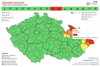 VÝSTRAHA ČHMÚ – EXTRÉMNÍ SRÁŽKY