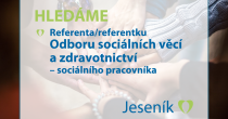 HLEDÁME REFERENTA/KU ODBORU SOCIÁLNÍCH VĚCÍ A ZDRAVOTNICTVÍ