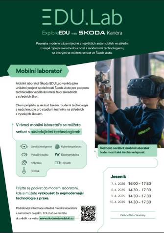 DO JESENÍKU MÍŘÍ MOBILNÍ LABORATOŘ