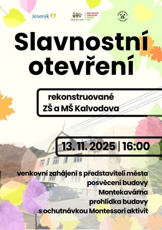 POZVÁNKA NA SLAVNOSTNÍ OTEVŘENÍ REKONSTRUOVANÉ ŠKOLY