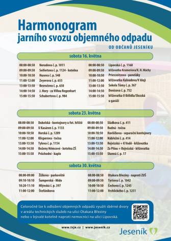 HARMONOGRAM SVOZU OBJEMNÉHO ODPADU