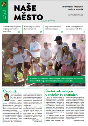 ŘÍJNOVÉ ČÍSLO MĚSÍČNÍKU NAŠE MĚSTO