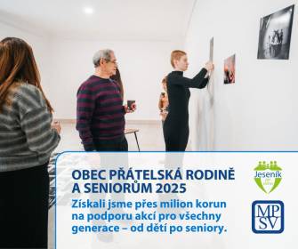 JESENÍK LETOS ZÍSKAL VÍCE NEŽ 1 MILION KORUN NA PODPORU AKCÍ PRO RODINY A SENIORY