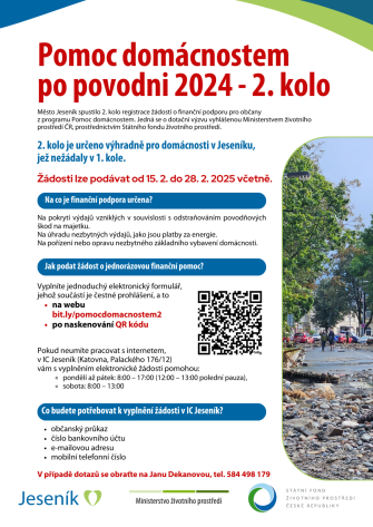 POMOC DOMÁCNOSTEM V JESENÍKU PO POVODNI 2024