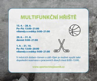 MULTIFUNKČNÍ HŘIŠTĚ ZAHÁJILO LETNÍ PROVOZ
